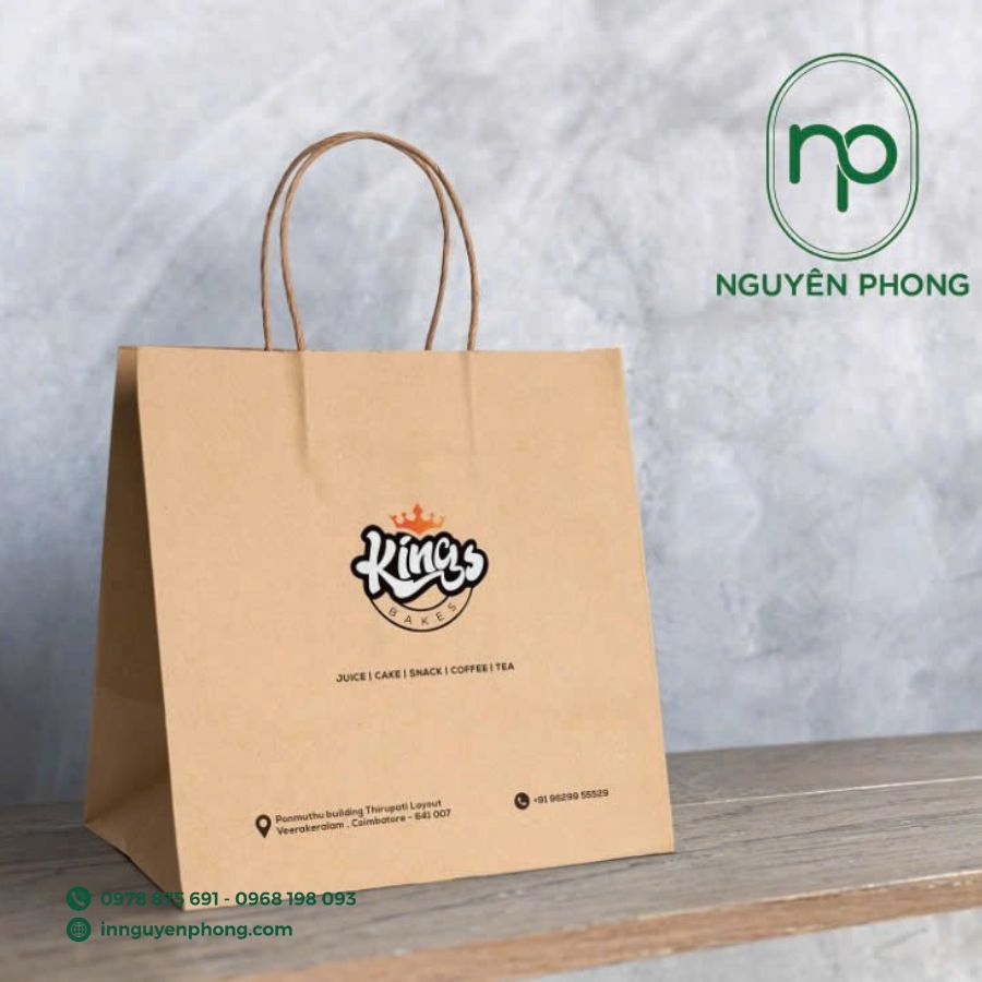 In túi giấy đựng bánh